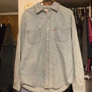 Men Jean button up shirt